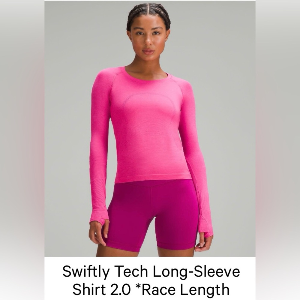 Lululemon swiftly tech long sleeve shirt 2.0 race length sonic pink